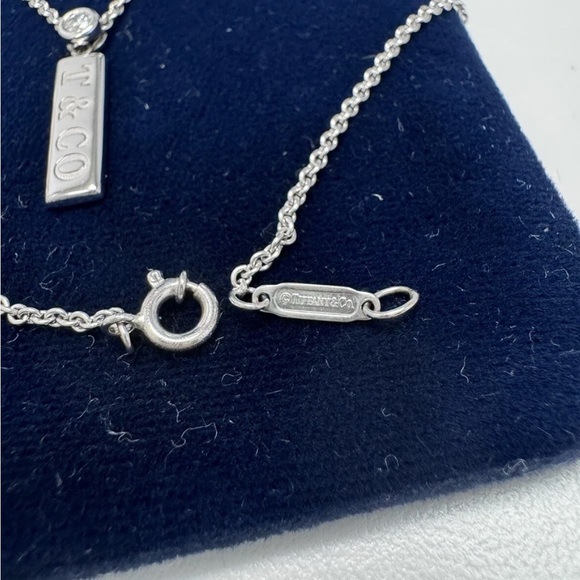 Tiffany & Co. 18k Diamond Logo Bar Pendant Necklace - Picture 4 of 4